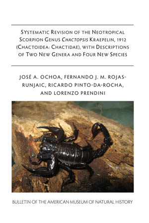 B378 Systematic Revision Of The Neotropical Scorpion Genus Chactopsis Kraepelin