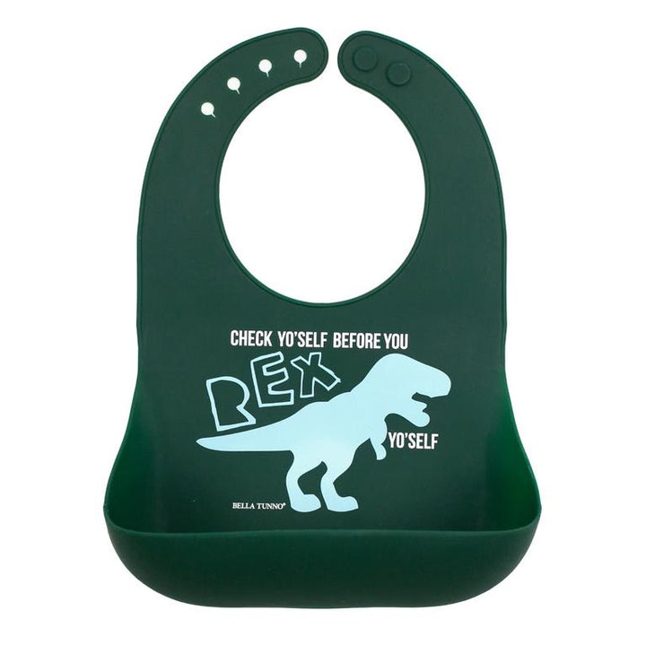 Check Yo'Self Before You Rex Yo'Self Silicone Baby Bib