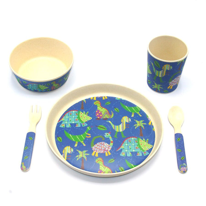Child's Dinosaur Bamboo Dinner Set