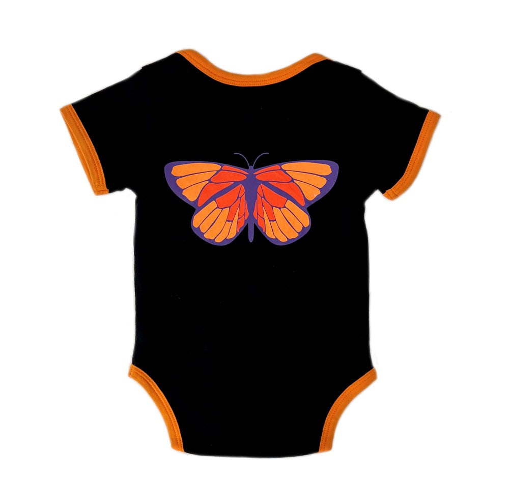 Infant Black Butterflies Onesie Back