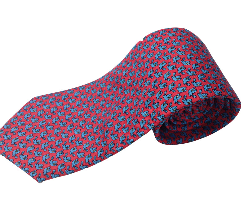Blue Bird Silk Tie