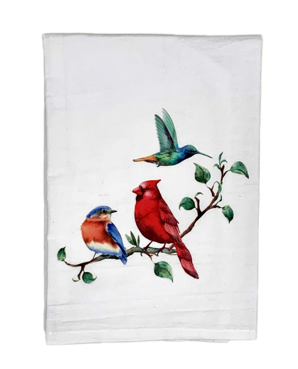 Holiday Birds Cotton Tea Towel Details