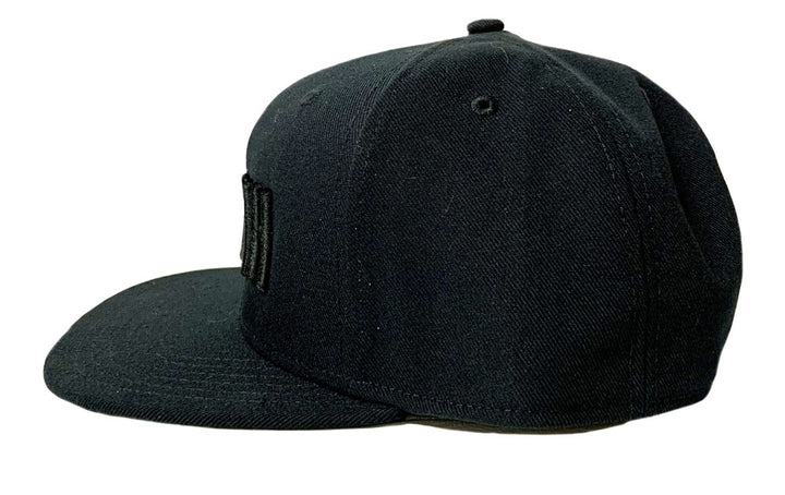 Adult Black Embroidered AMNH Flat Brim Cap
