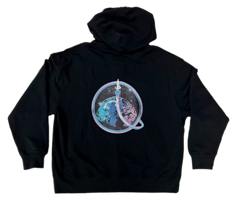 Black NASA Earth Unisex Hoodie Back