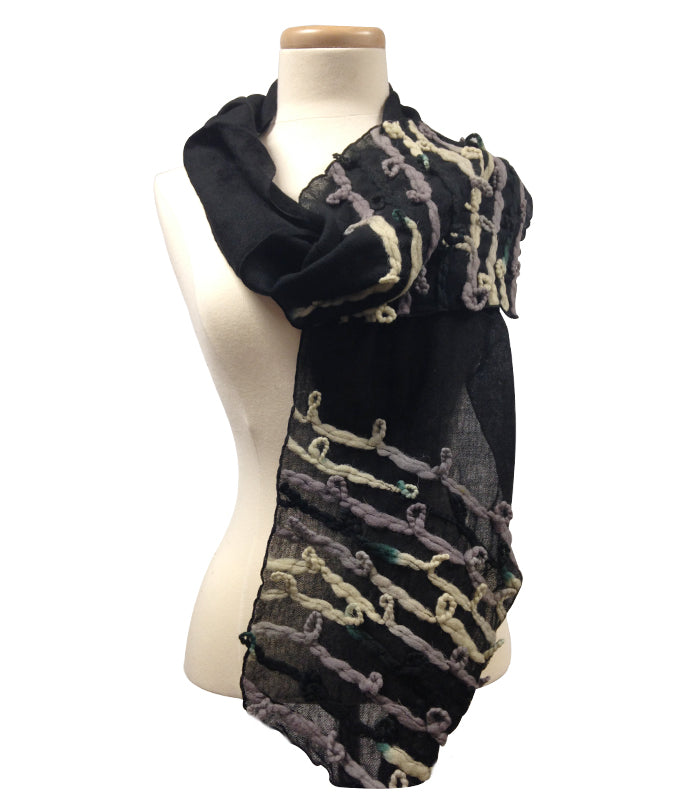 Black Ombre Wool Scarf by Asian Eye