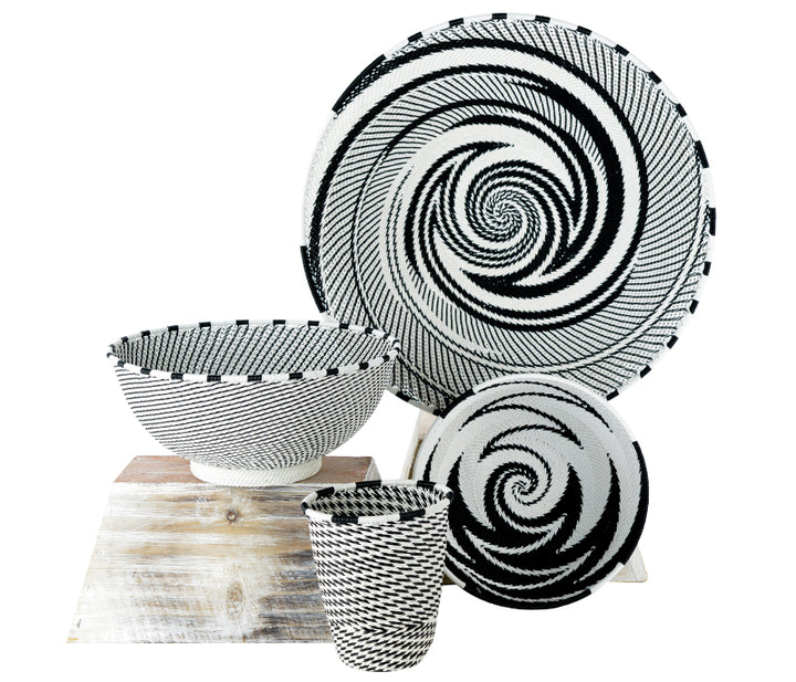 Black & White Woven Bowl Collection