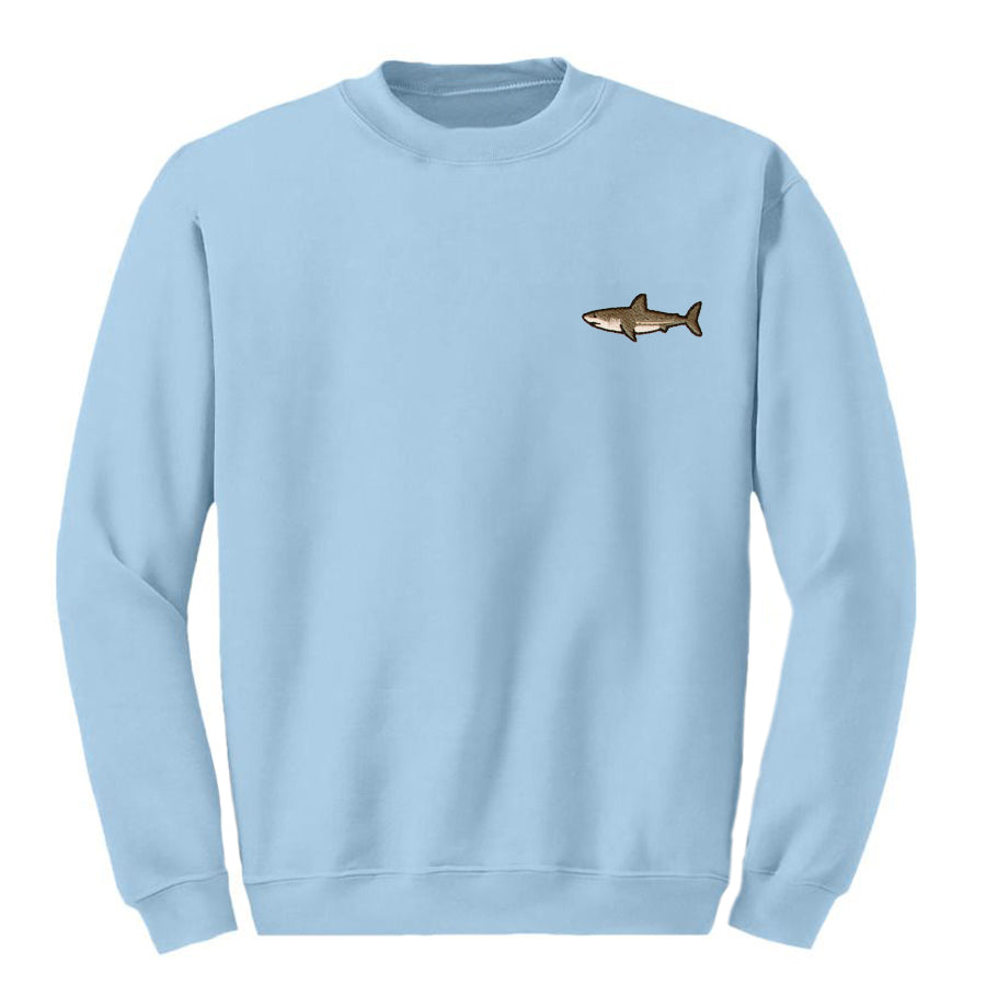 Adult Pale Blue Fleece Shark Sweatshirt