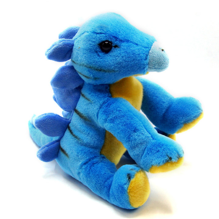 Blue and Gold Floppy Plush Baby Stegosaurus