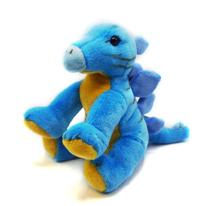 Blue and Gold Floppy Plush Baby Stegosaurus