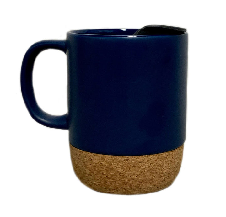 Navy AMNH Ceramic and Cork Travel Mug Reverse