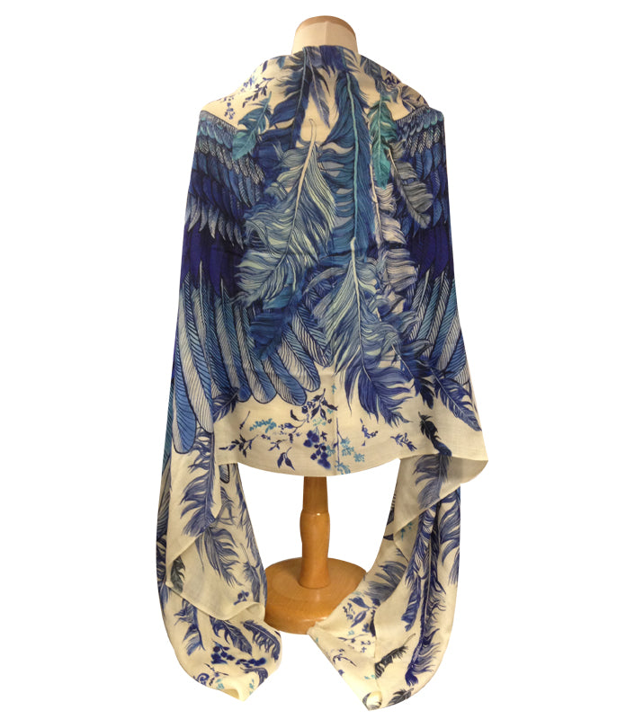 Bohemian Bird Feathers All in One Scarf & Shawl