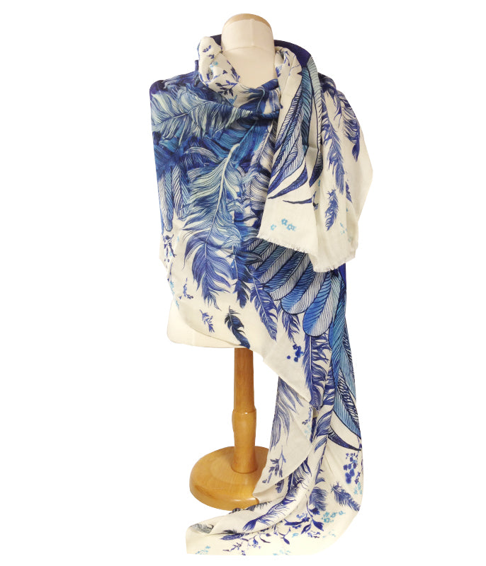 Bohemian Bird Feathers All in One Scarf & Shawl