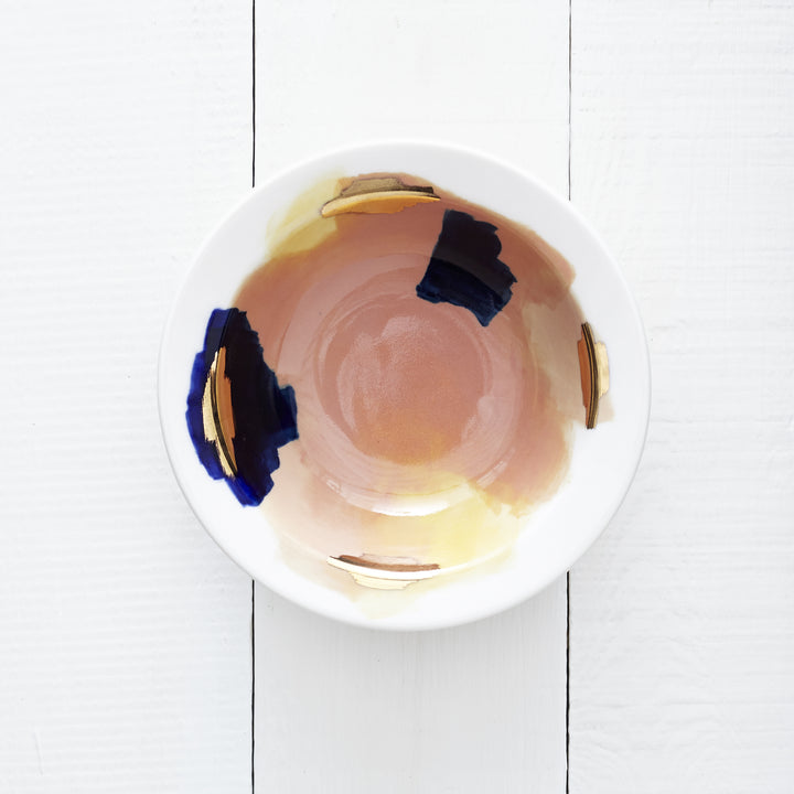 Canyon Series: Bryce Hand Painted Porcelain Bowl with 14K Gold Luster