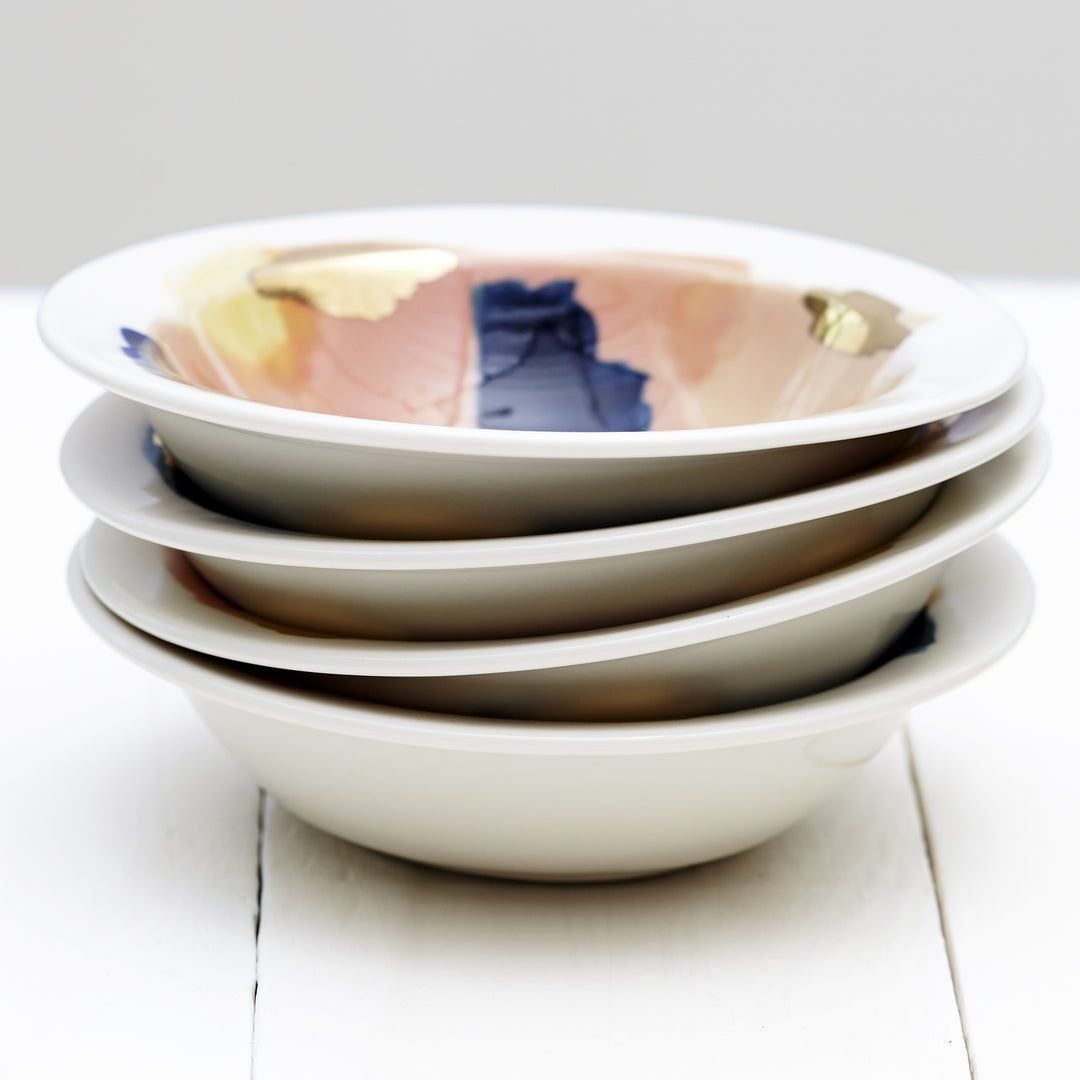 Canyon Series: Bryce Hand Painted Porcelain Bowl with 14K Gold Luster