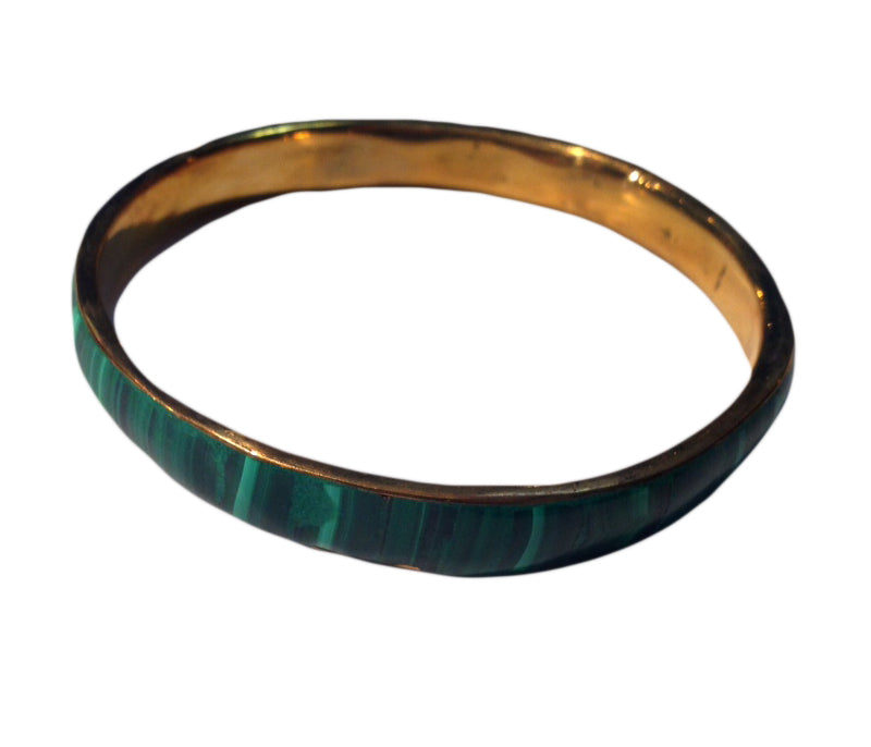 Malachite Gold Plated Bangle