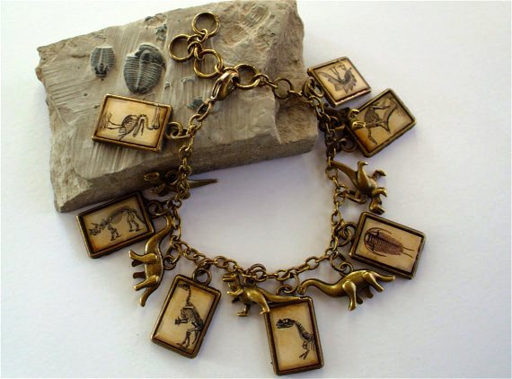 Dinosaur Fossil Charm Bracelet