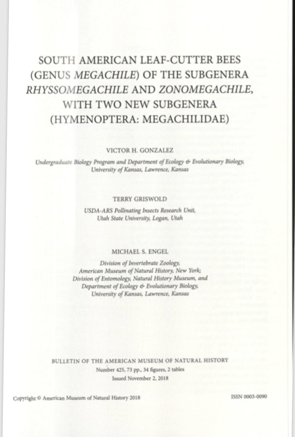 B425 (2018) South American Leaf-Cutter Bees