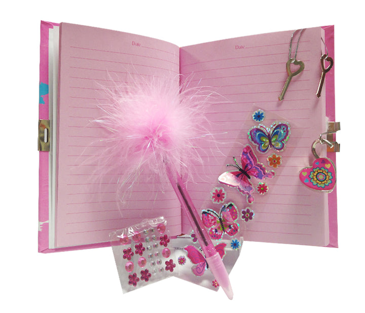 Butterfly Locking Diary Set