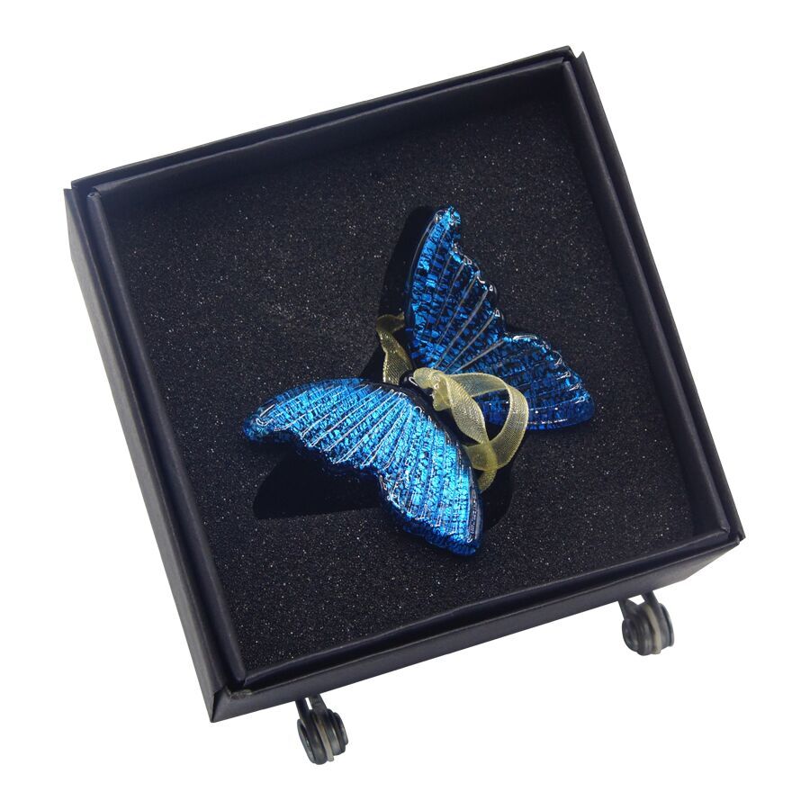Glass Blue Morpho Butterfly Ornament
