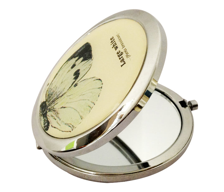 Large White Butterfly Pocket Mirror