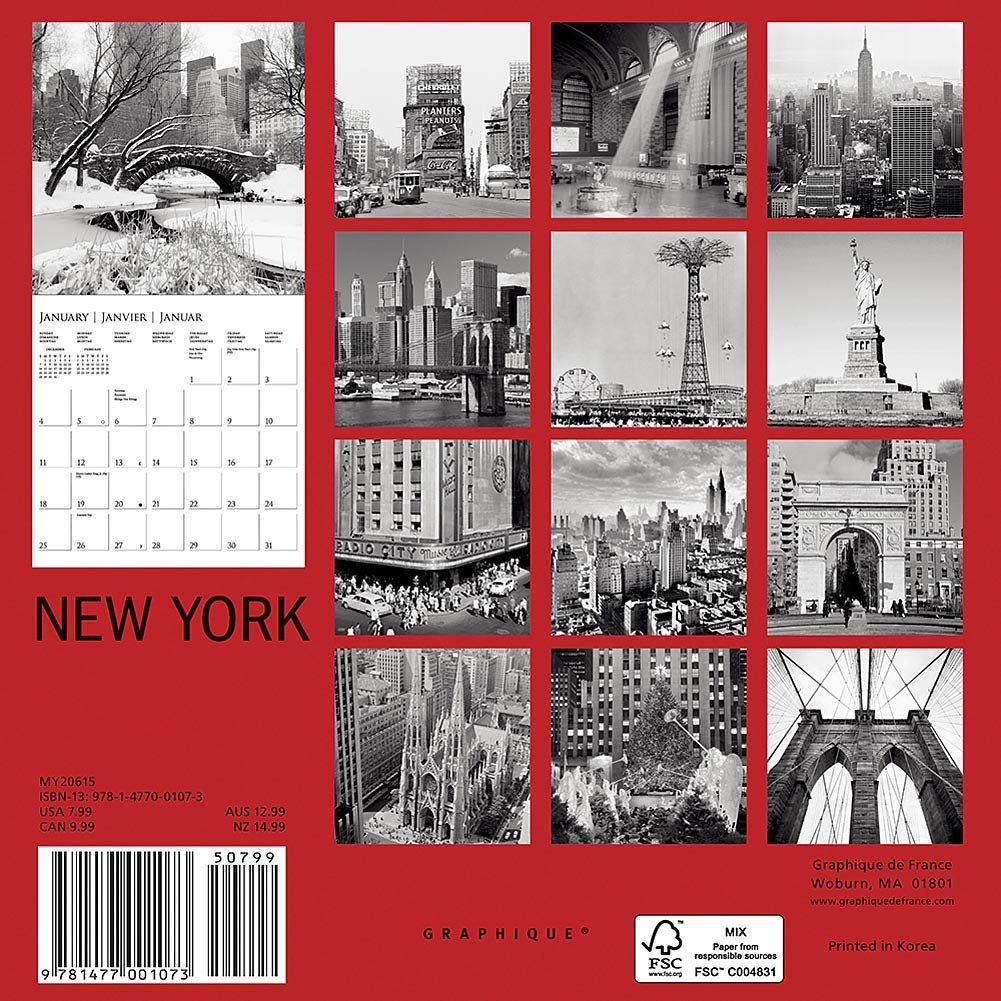 New York 2015 Mini Wall Calendar