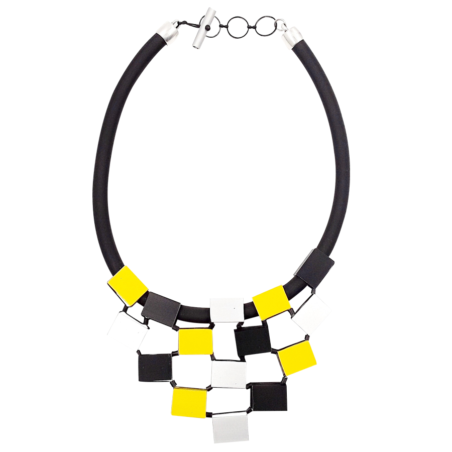 Urban Abstract Aluminum Cube Necklace