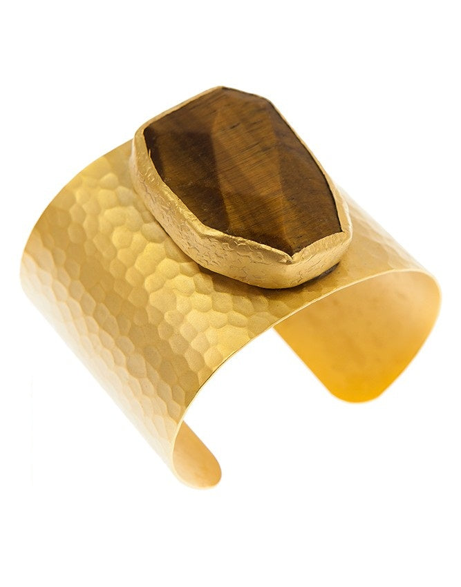 Tigers Eye Stone Cuff Bracelet