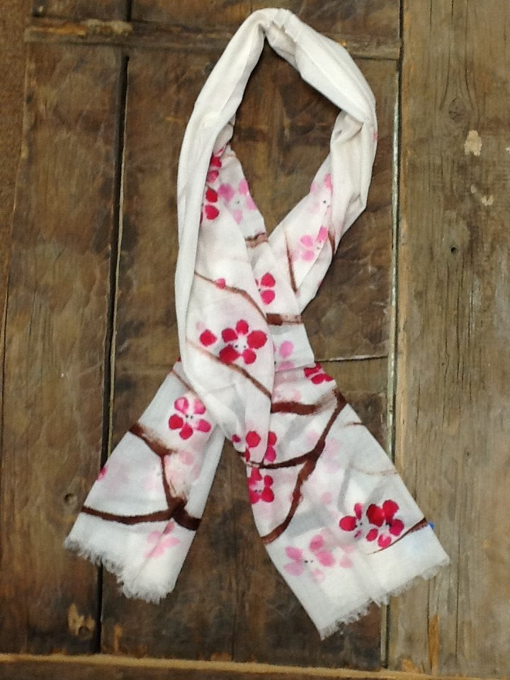 Cherry Blossom Wool Scarf
