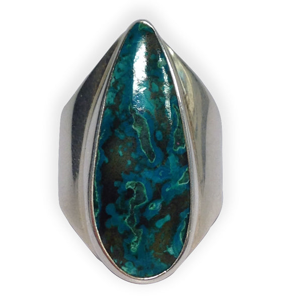 Chrysocolla Crown Ring