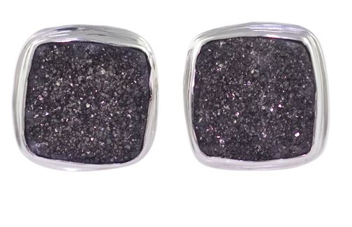 Quartz Drusy and Sterling Silver Cufflinks