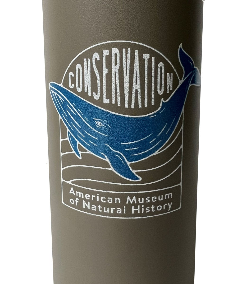 AMNH Conservation Blue Whale Stainless Steel Water Bottle Closeup