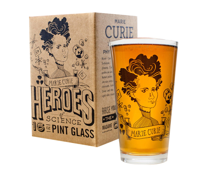 Marie Curie Heroes Pint Glass