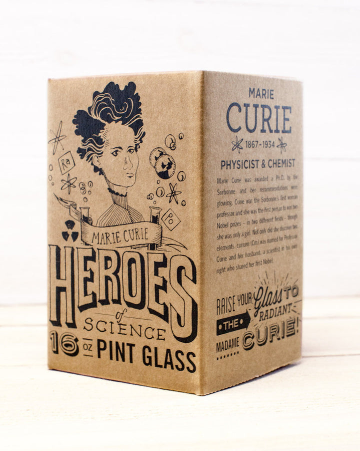 Marie Curie Heroes Pint Glass