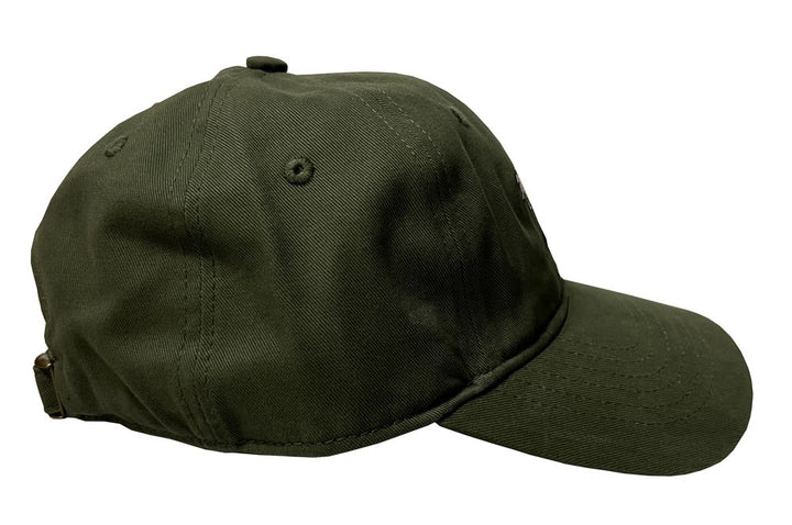 Olive Embroidered T.Rex Cotton Cap Side View