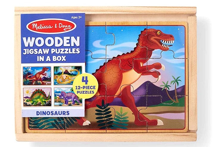 Wooden Dinosaur Jigsaw Puzzles in a Box