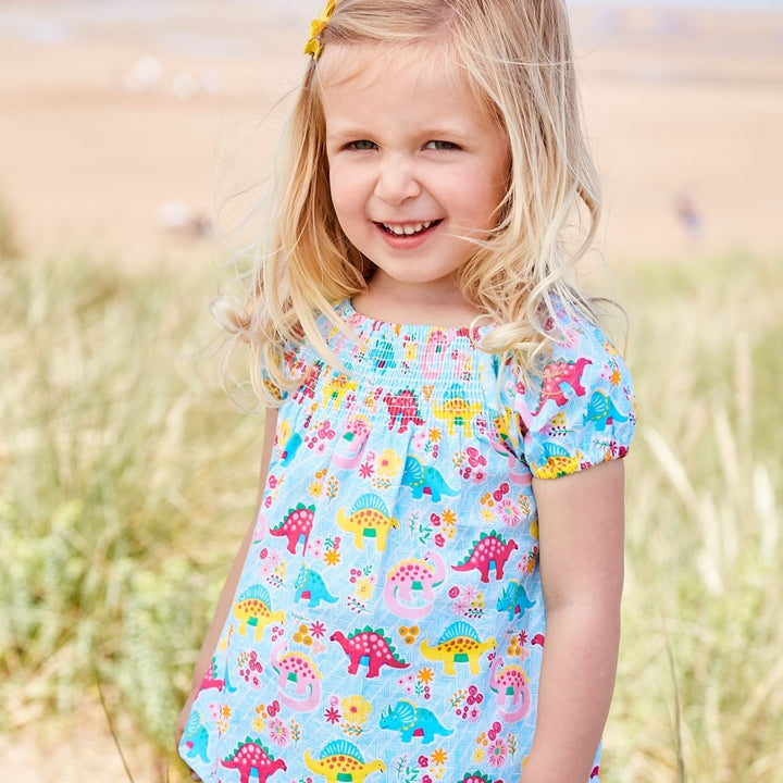 Infant / Toddler Dino Print Smocked Top