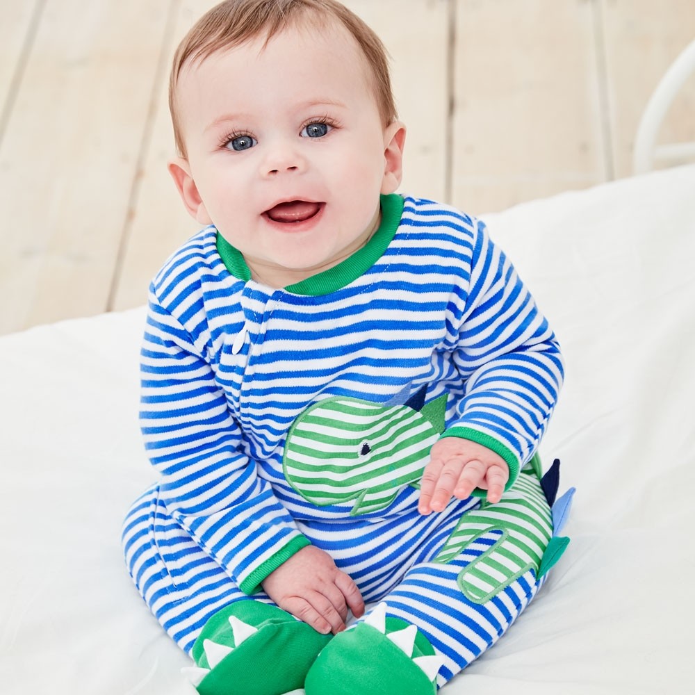 Infant Striped Dinosaur Footie