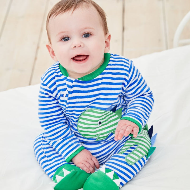 Infant Striped Dinosaur Footie