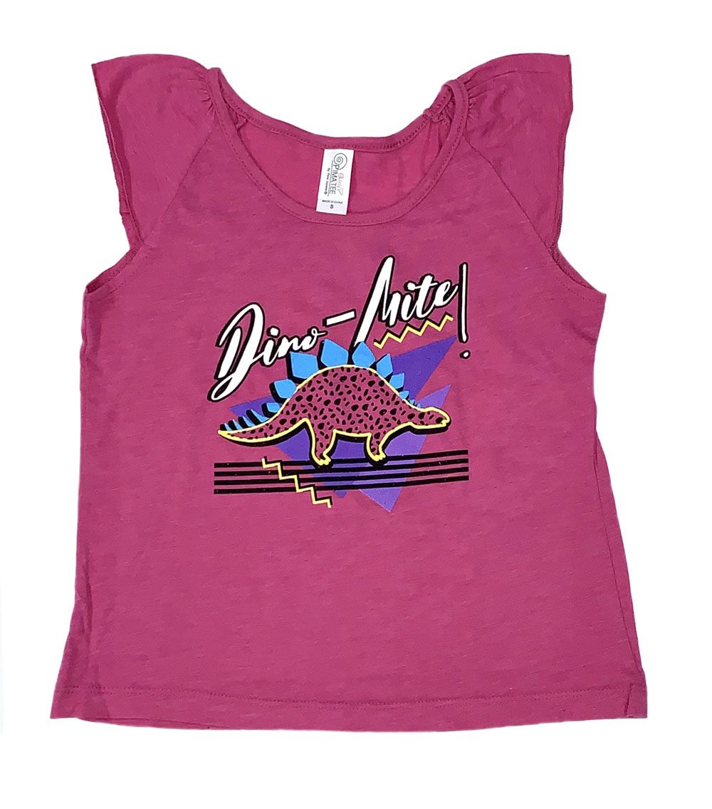 Girls Dino-Mite Ruffle Sleeve T-Shirt