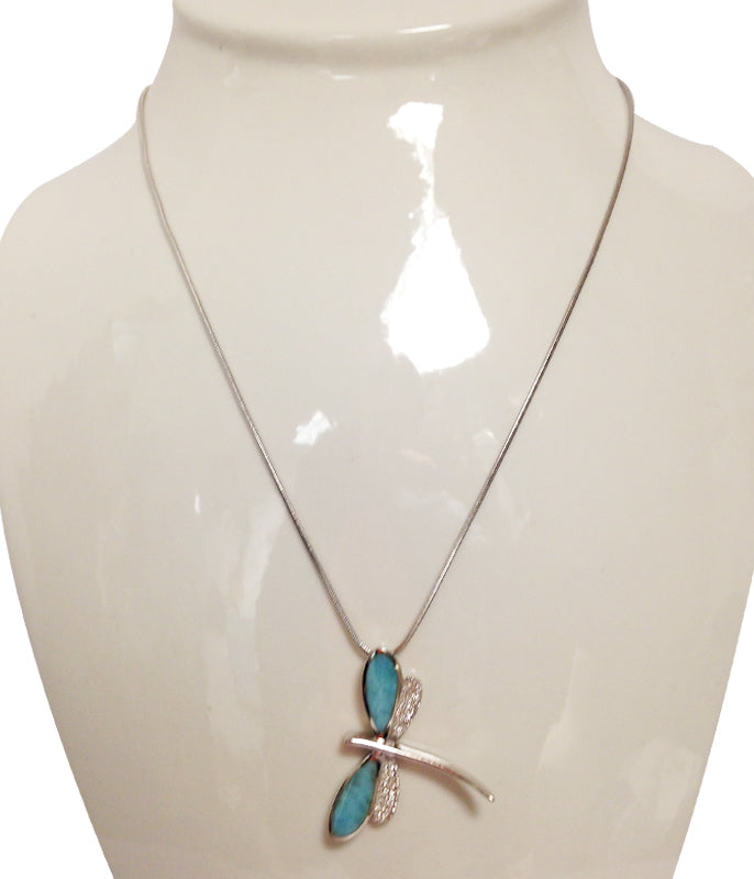 Larimar Dragonfly Necklace by MarahLago