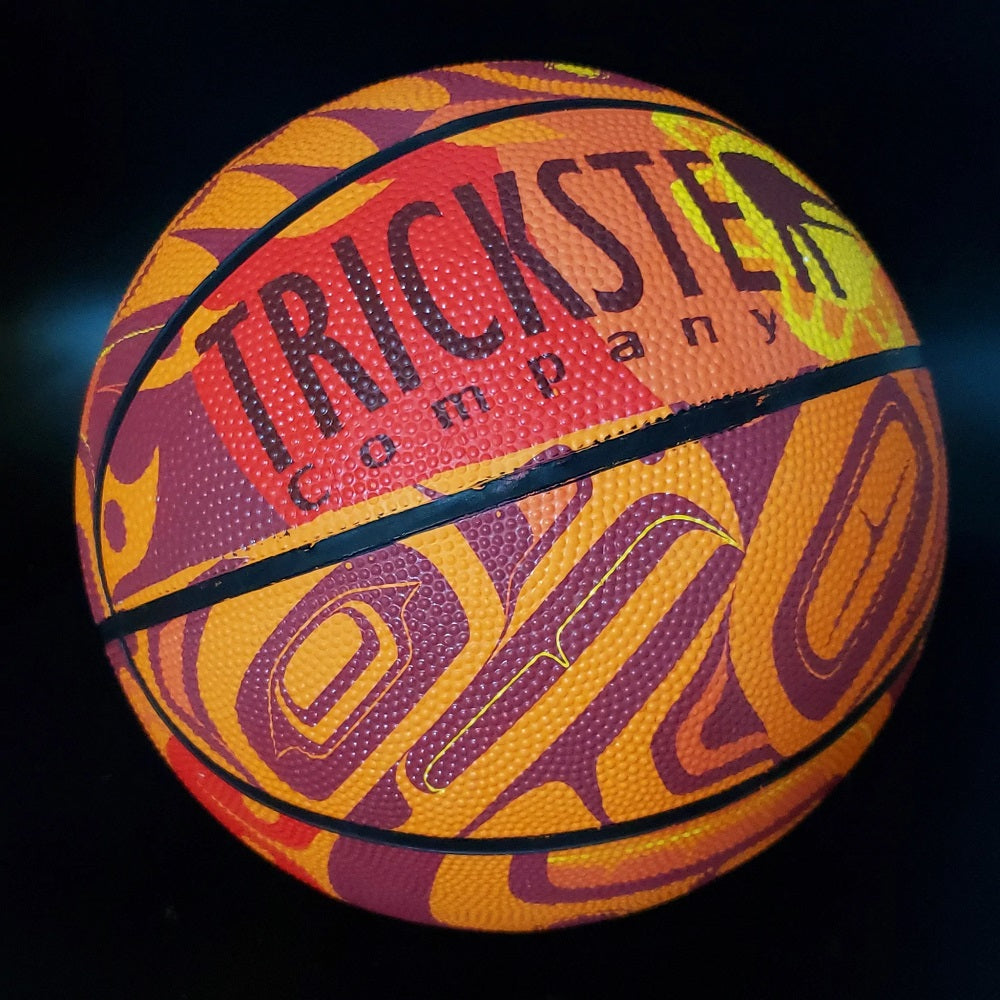 Native American Designed Eagle Sunrise Basketball Front