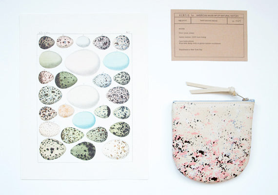 Blue Speckled Leather Pouch