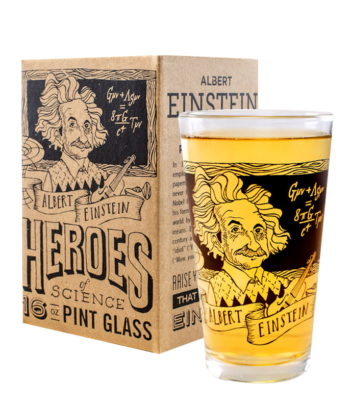 Albert Einstein Heroes of Science Pint Glass