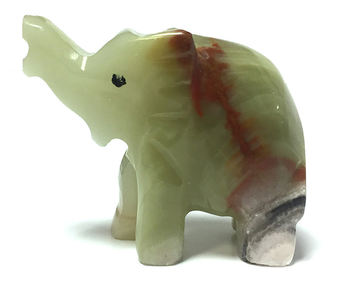 Carved Elephant Banded Onyx Figurine