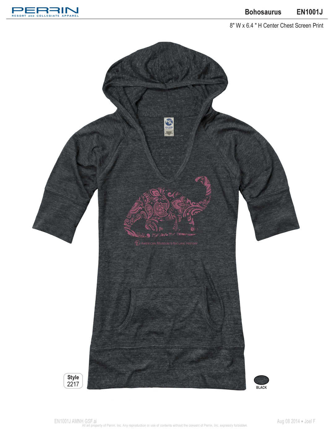 Junior's V-Neck AMNH Dino Hoodie