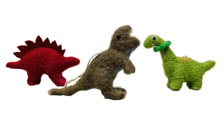 Assorted Felt Dinosaur Ornaments