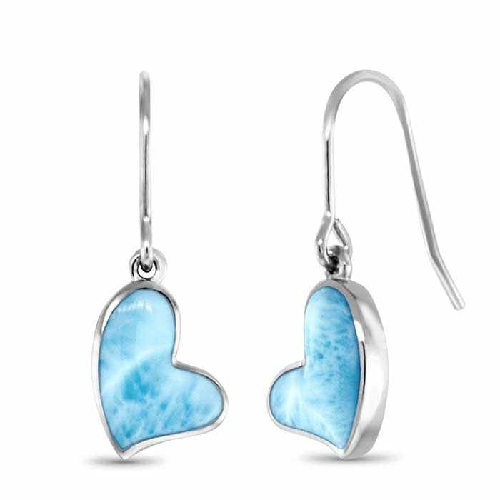 Larimar Floating Heart Earrings