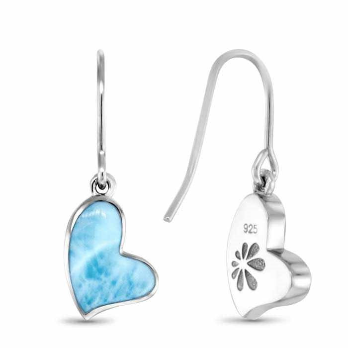 Larimar Floating Heart Earrings