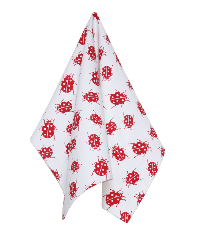 Organic Red Ladybug Kitchen Towel