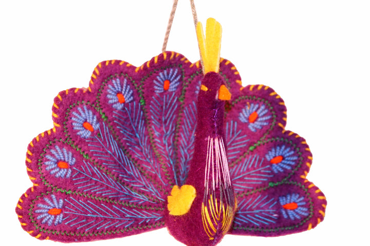 Felt Peacock Ornaments